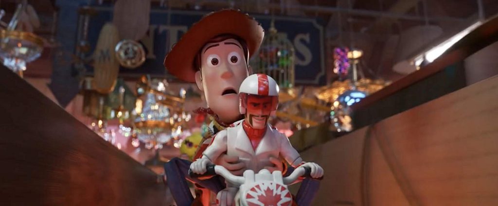 Toy Story 4 Woody op de motor