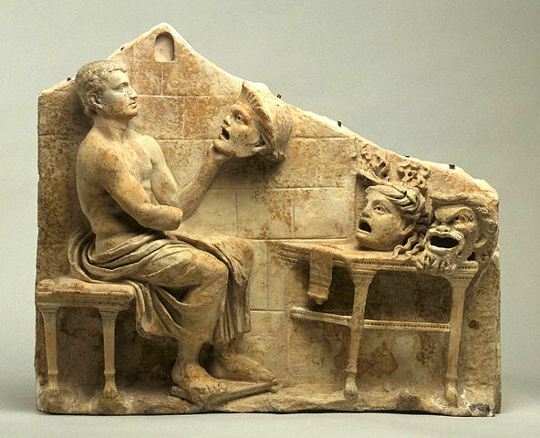 Modern Myths - Het DNA van fantastische verhalen - Relief_with_Menander_and_New_Comedy_Masks_