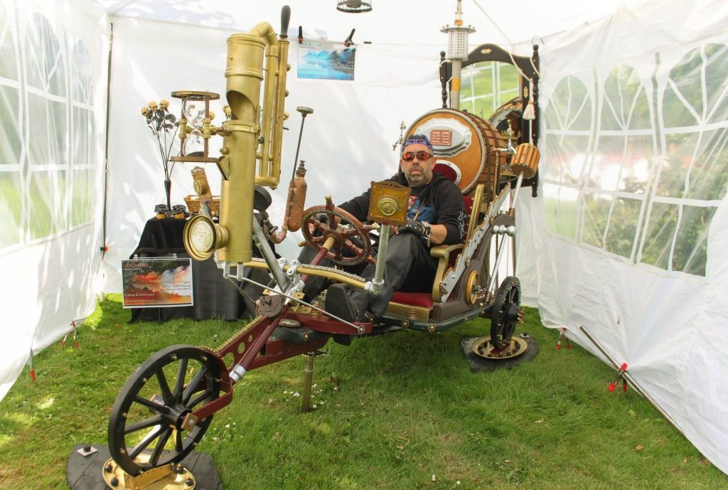 Cock Zandvliet op de Steampunk Trike