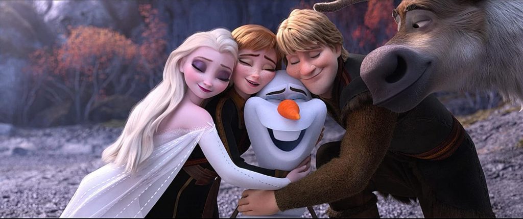 Frozen II dvd - group hug