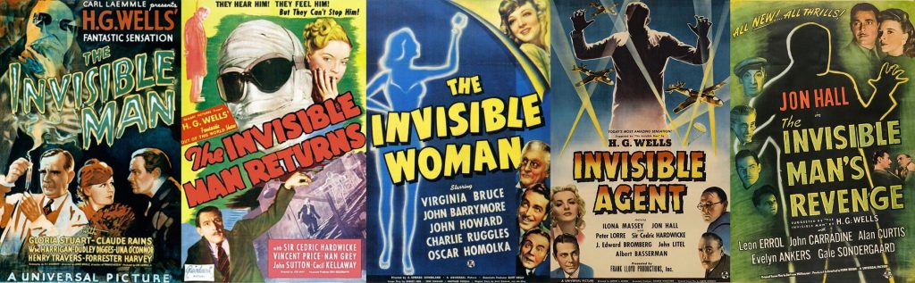 De intertekstualiteit van Er zal eens… - The Invisible Man filmposters