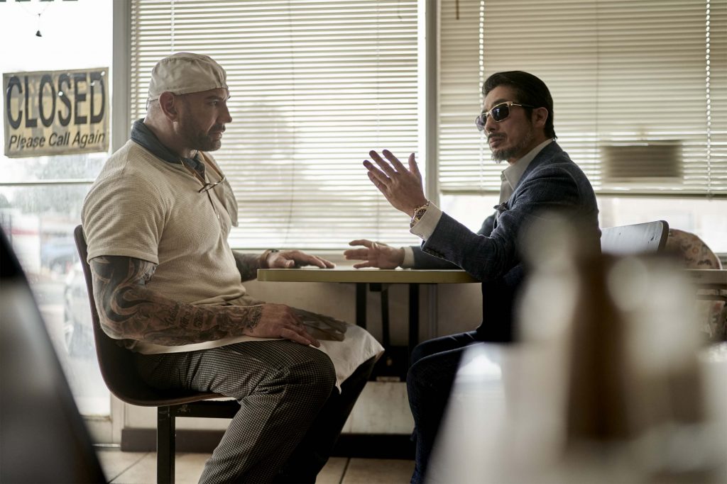 Dave Bautista als Scott Ward en Hiroyuki Sanada als Tanaka