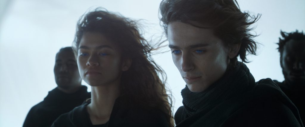 Zendaya als Chani en Timothée Chalamet als Paul Atreides