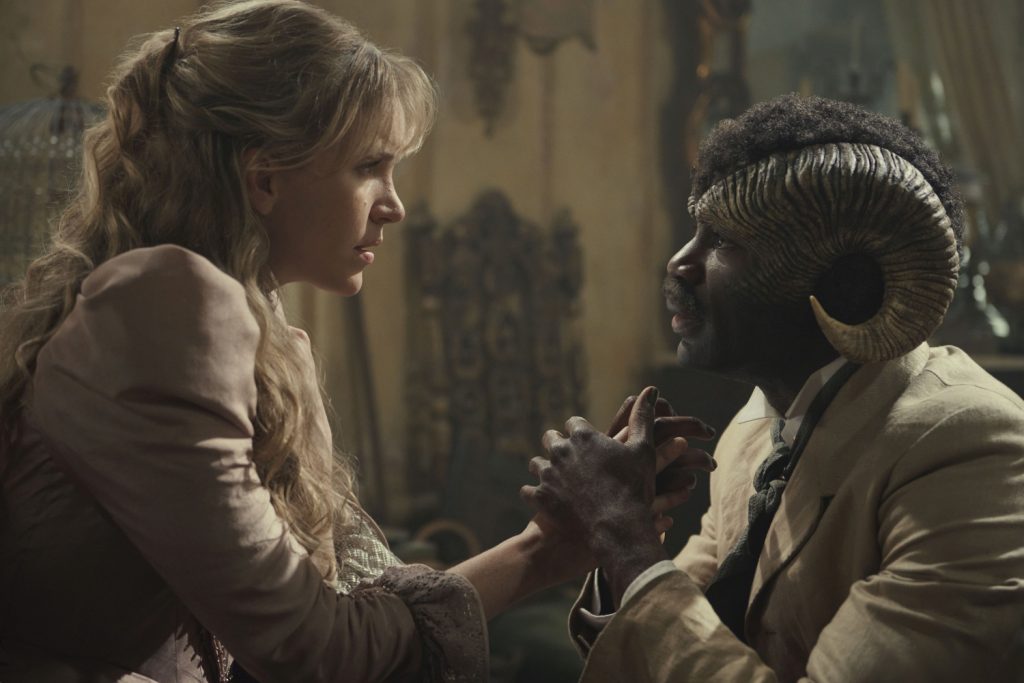 David Gyasi als Agreus Astrayon en Tamzin Merchant als Imogen Spurnrose