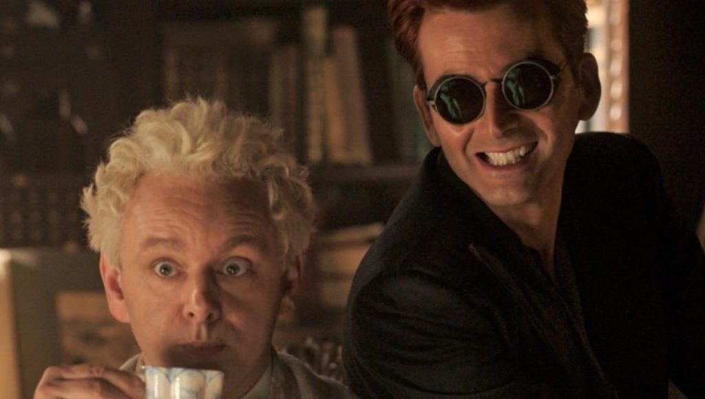 Michael Sheen als Aziraphale en David Tennant als Crowley - Good Omens seizoen 2