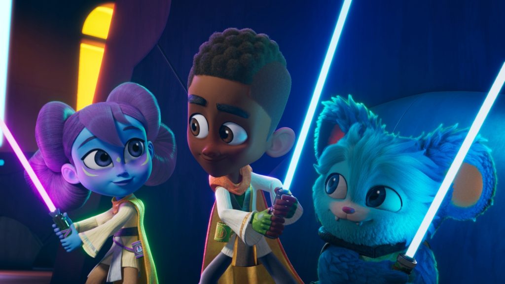 Juliet Donenfeld als Lys Solay, Jamaal Avery Jr. als Kai Brightstar en Dee Bradley Baker als Nubs